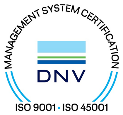 Management system certified by DNV to ISO 9001 and ISO 45001