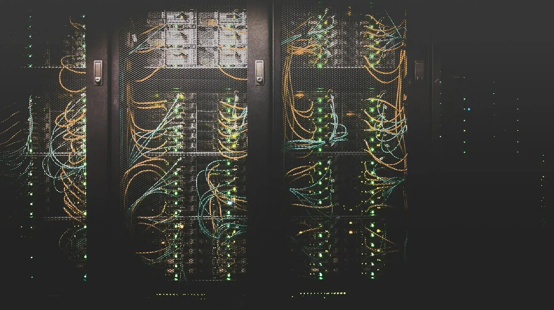Representative server and network equipment racks in a data center